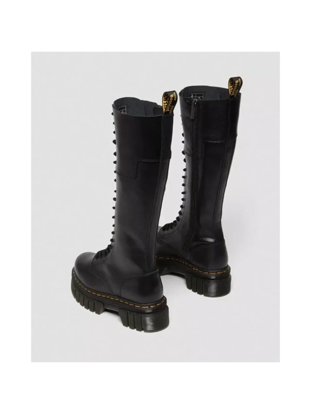 Dr. Martens Audrick 20 Eye Leather Knee High Platform Boots Size 12 Women Black